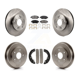 Front Rear Disc Brake Rotors Ceramic Pads And Drum Kit For Honda Civic