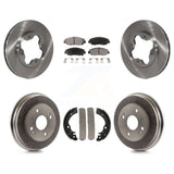 Front Rear Disc Brake Rotors Ceramic Pads And Drum Kit For Honda Accord