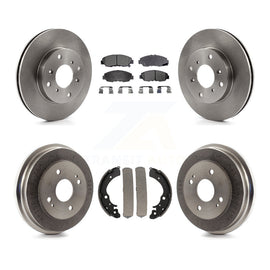 Front Rear Brake Rotor Ceramic Pad And Drum Kit For Honda Accord Sedan with 2.3L