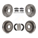 Front Rear Brake Rotor Ceramic Pad And Drum Kit For Honda Accord Sedan with 2.3L