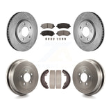 Front Rear Brake Rotor Ceramic Pad And Drum Kit For Dodge Grand Caravan Chrysler