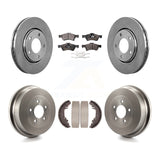 Front Rear Brake Rotor Ceramic Pad & Drum Kit For Dodge Caravan Chrysler Voyager