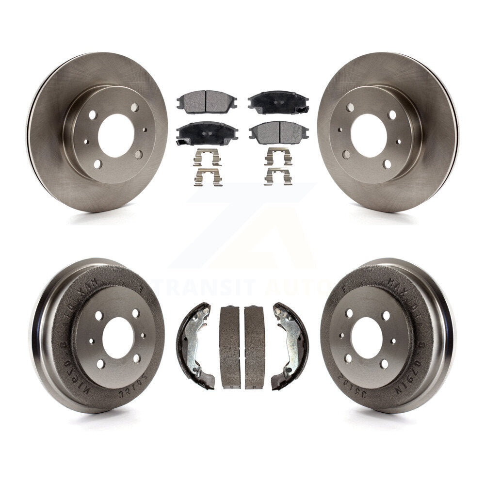 [Front+Rear] 2003-2005 Hyundai Accent Premium OE Brake Rotor Drum Kit & Ceramic Pads For Max Braking