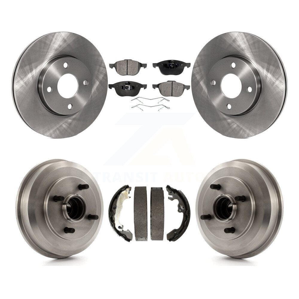 Front Rear Disc Brake Rotors Ceramic Pads And Drum Kit For Ford Focus