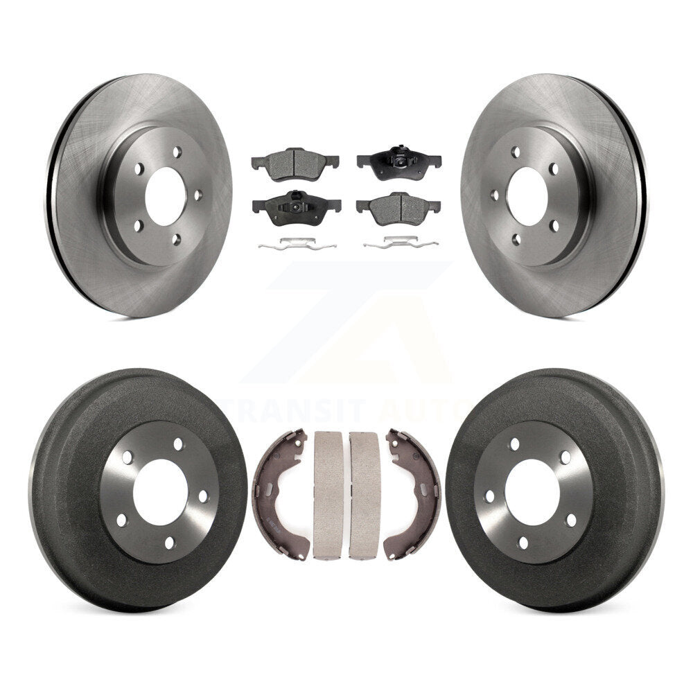 Front Rear Disc Brake Rotor Ceramic Pad Drum Kit For Ford Escape Mercury Mariner