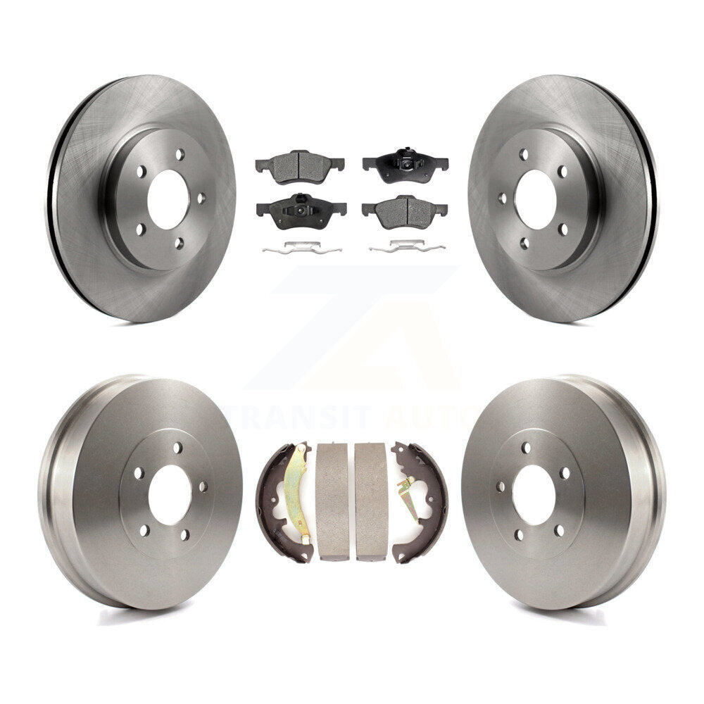 Front Rear Disc Brake Rotor Ceramic Pad Drum Kit For Ford Escape Mercury Mariner