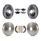 Front Rear Disc Brake Rotor Ceramic Pad Drum Kit For Ford Escape Mercury Mariner