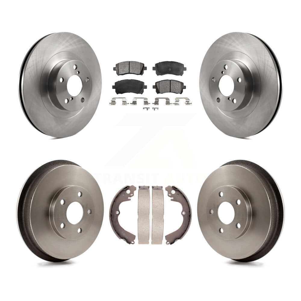 Front Rear Disc Brake Rotors Ceramic Pads And Drum Kit For Subaru Impreza WRX