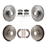 Front Rear Disc Brake Rotors Ceramic Pads And Drum Kit For Subaru Impreza WRX