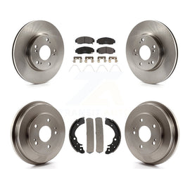 Front Rear Disc Brake Rotors Ceramic Pads And Drum Kit For Honda Civic