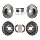 Front Rear Disc Brake Rotors Ceramic Pads And Drum Kit For Honda Fit