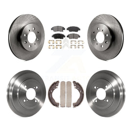 [Front+Rear] 2013 Honda Fit DX Premium OE Brake Rotor Drum Kit & Ceramic Pads For Max Braking
