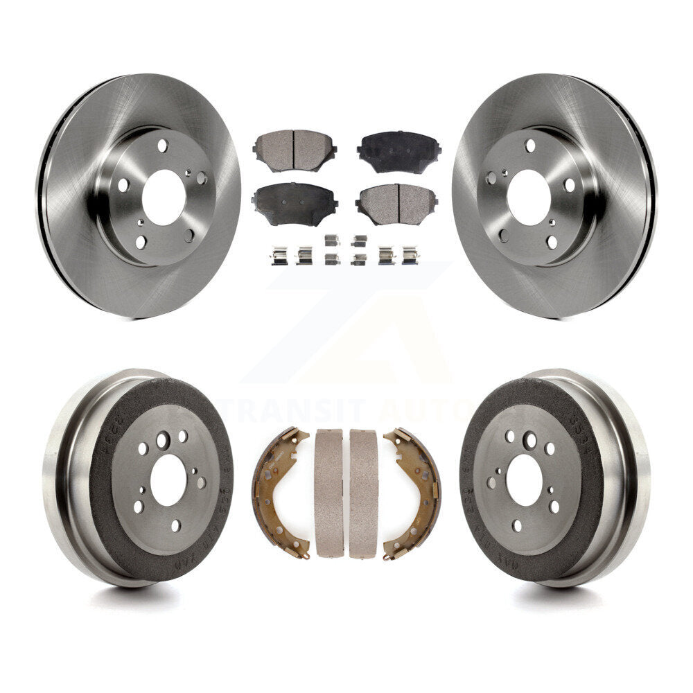 Front Rear Disc Brake Rotors Ceramic Pads And Drum Kit For Toyota RAV4