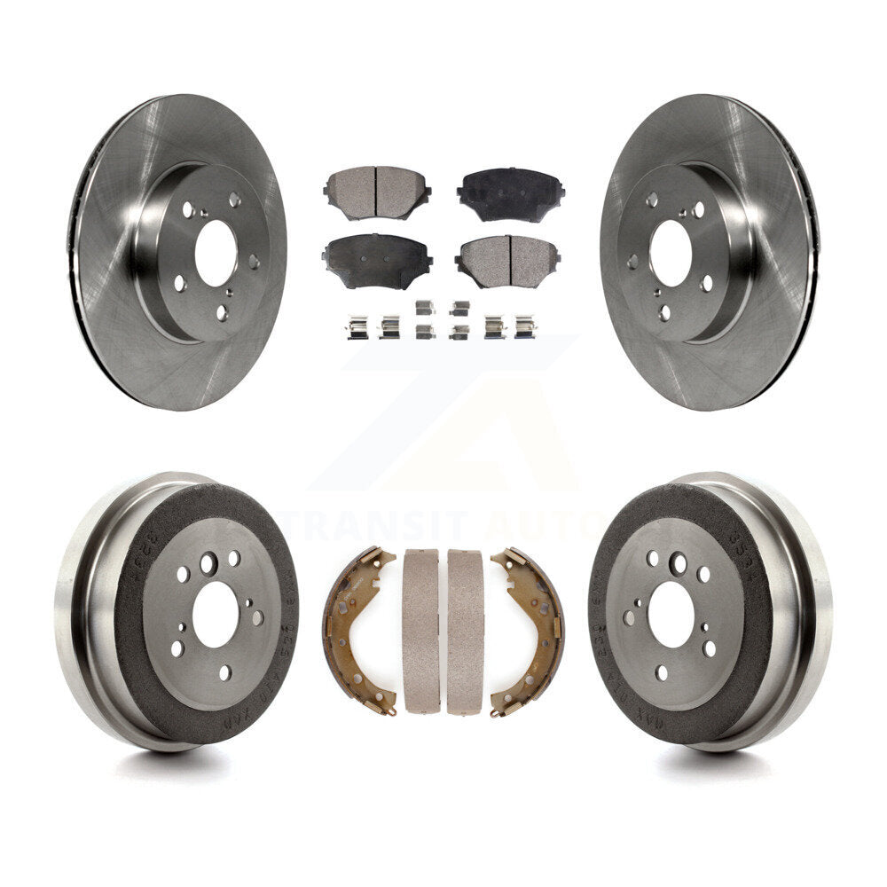 Front Rear Disc Brake Rotors Ceramic Pads And Drum Kit For Toyota RAV4
