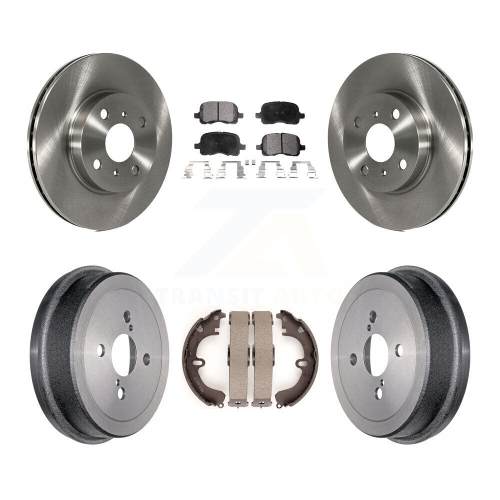 Front Rear Disc Brake Rotors Ceramic Pads And Drum Kit For Toyota Corolla