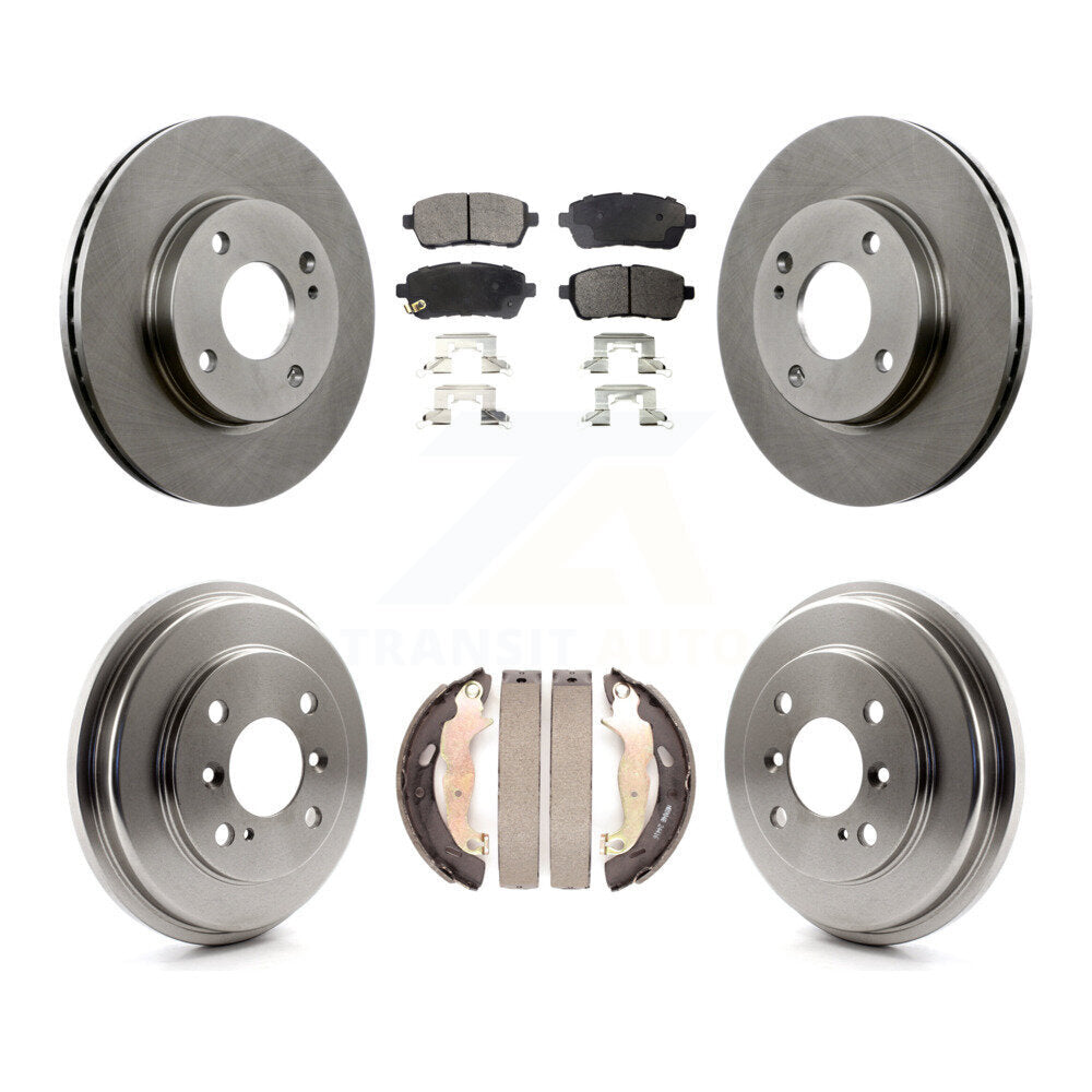 Front Rear Disc Brake Rotors Ceramic Pads And Drum Kit For Ford Fiesta