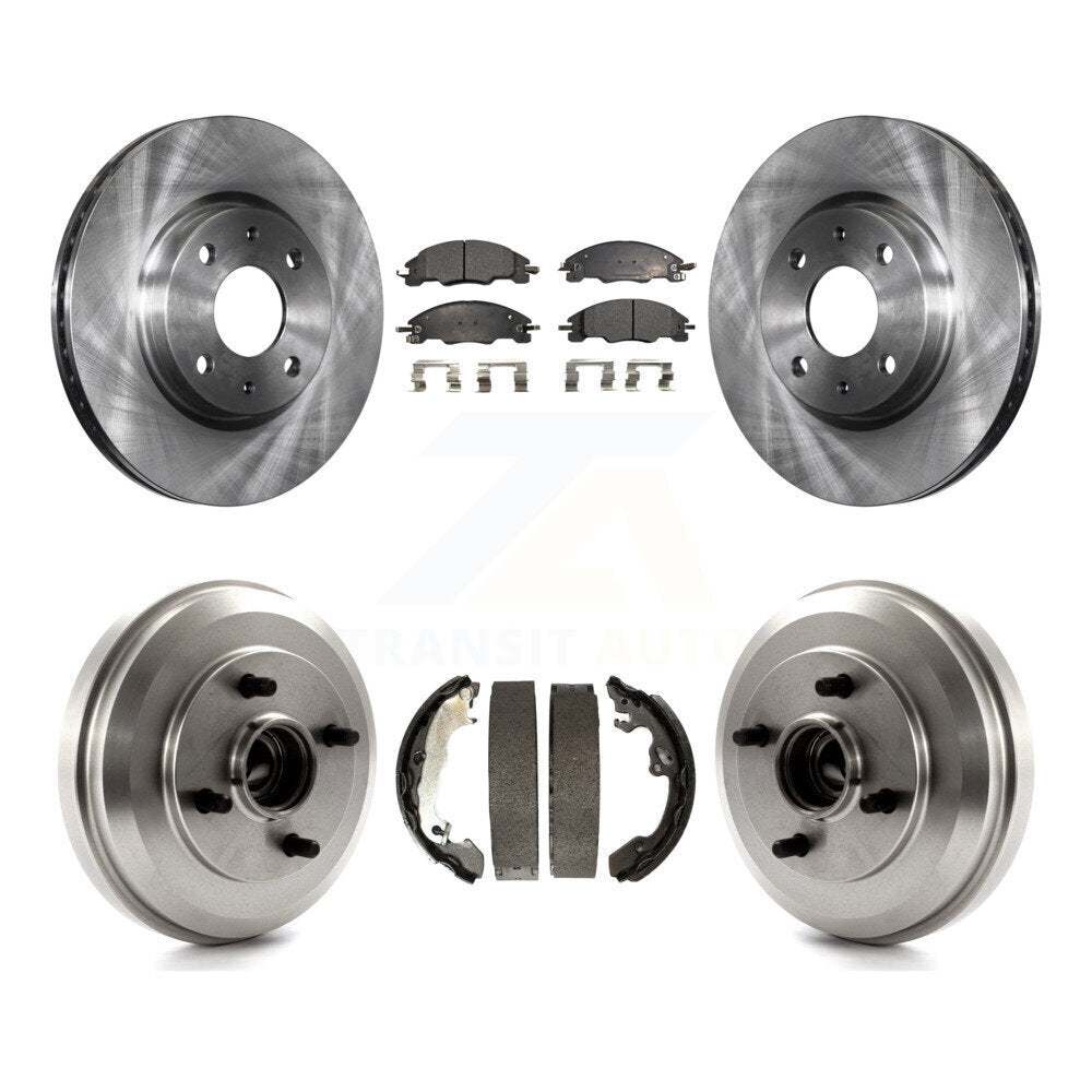 [Front+Rear] 2009-2011 Ford Focus Premium OE Brake Rotor Drum Kit & Ceramic Pads For Max Braking