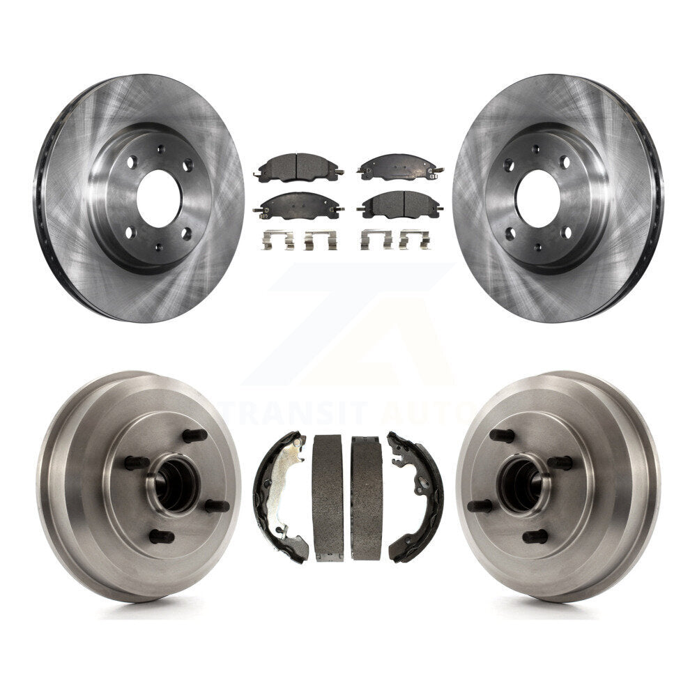 Front Rear Disc Brake Rotors Ceramic Pads And Drum Kit For Ford Focus