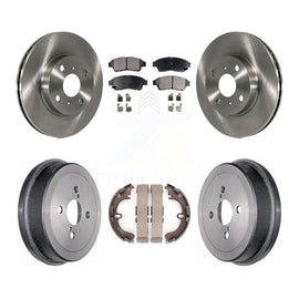 Front Rear Disc Brake Rotors Ceramic Pad & Drum Kit For Toyota Corolla Geo Prizm