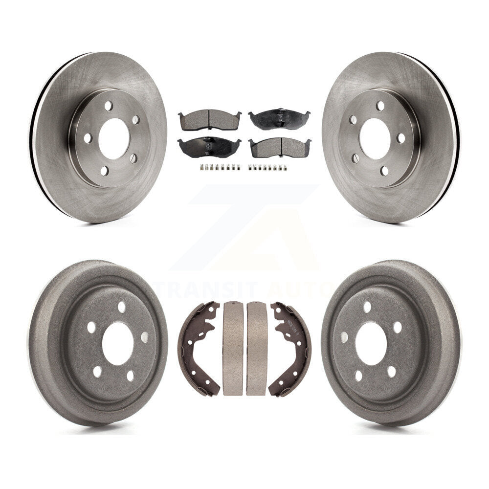 Front Rear Brake Rotors Ceramic Pad Drum Kit For Neon Dodge Plymouth Chrysler SX