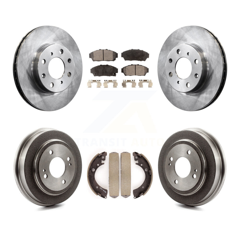 Front Rear Disc Brake Rotors Ceramic Pads And Drum Kit For Honda Civic