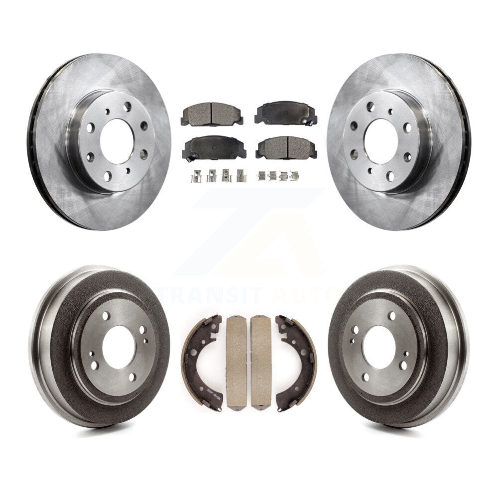 Front Rear Disc Brake Rotors Ceramic Pads And Drum Kit For Honda Civic