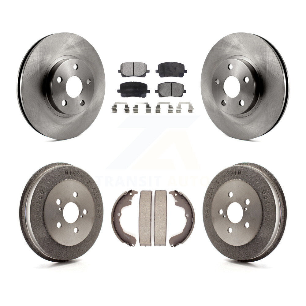 Front Rear Disc Brake Rotors Ceramic Pad Drum Kit For Toyota Matrix Pontiac Vibe