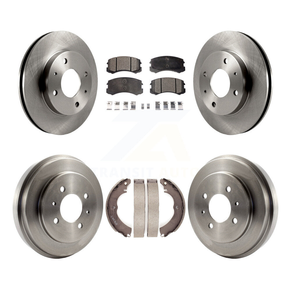 Front Rear Disc Brake Rotors Ceramic Pads And Drum Kit For Mitsubishi Lancer