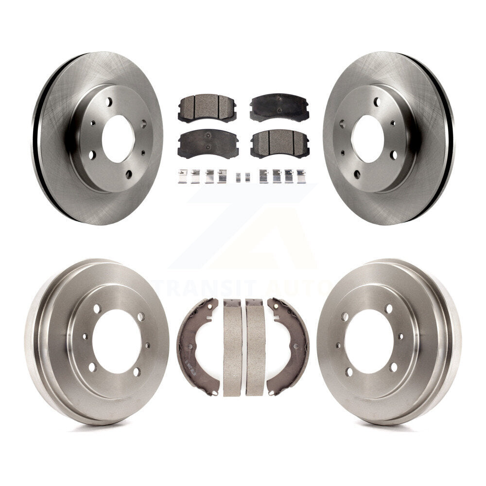 Front Rear Disc Brake Rotors Ceramic Pads And Drum Kit For Mitsubishi Lancer