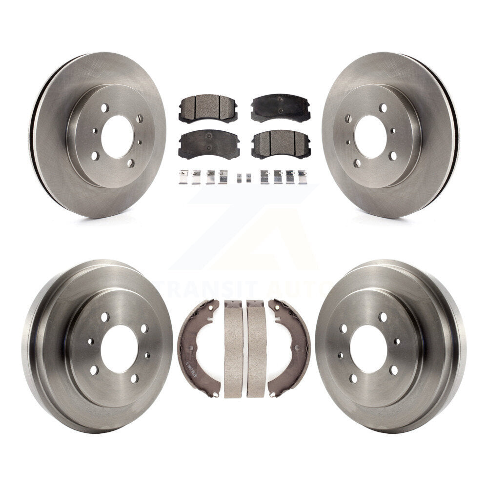 Front Rear Disc Brake Rotors Ceramic Pads And Drum Kit For Mitsubishi Lancer