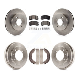 Front Rear Disc Brake Rotors Ceramic Pads And Drum Kit For Mitsubishi Lancer ES