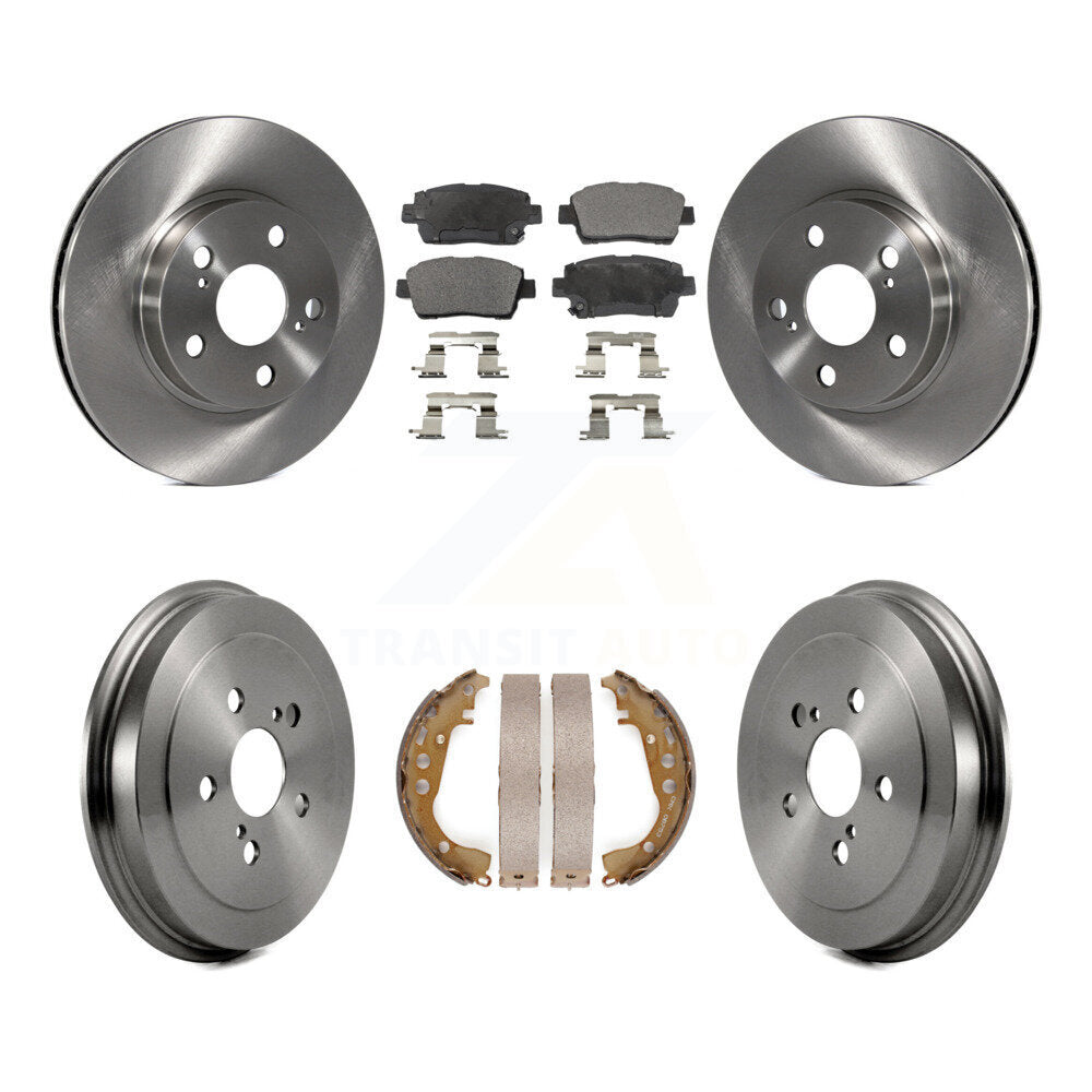 [Front+Rear] 2004-2008 Toyota Prius Premium OE Brake Rotor Drum Kit & Ceramic Pads For Max Braking