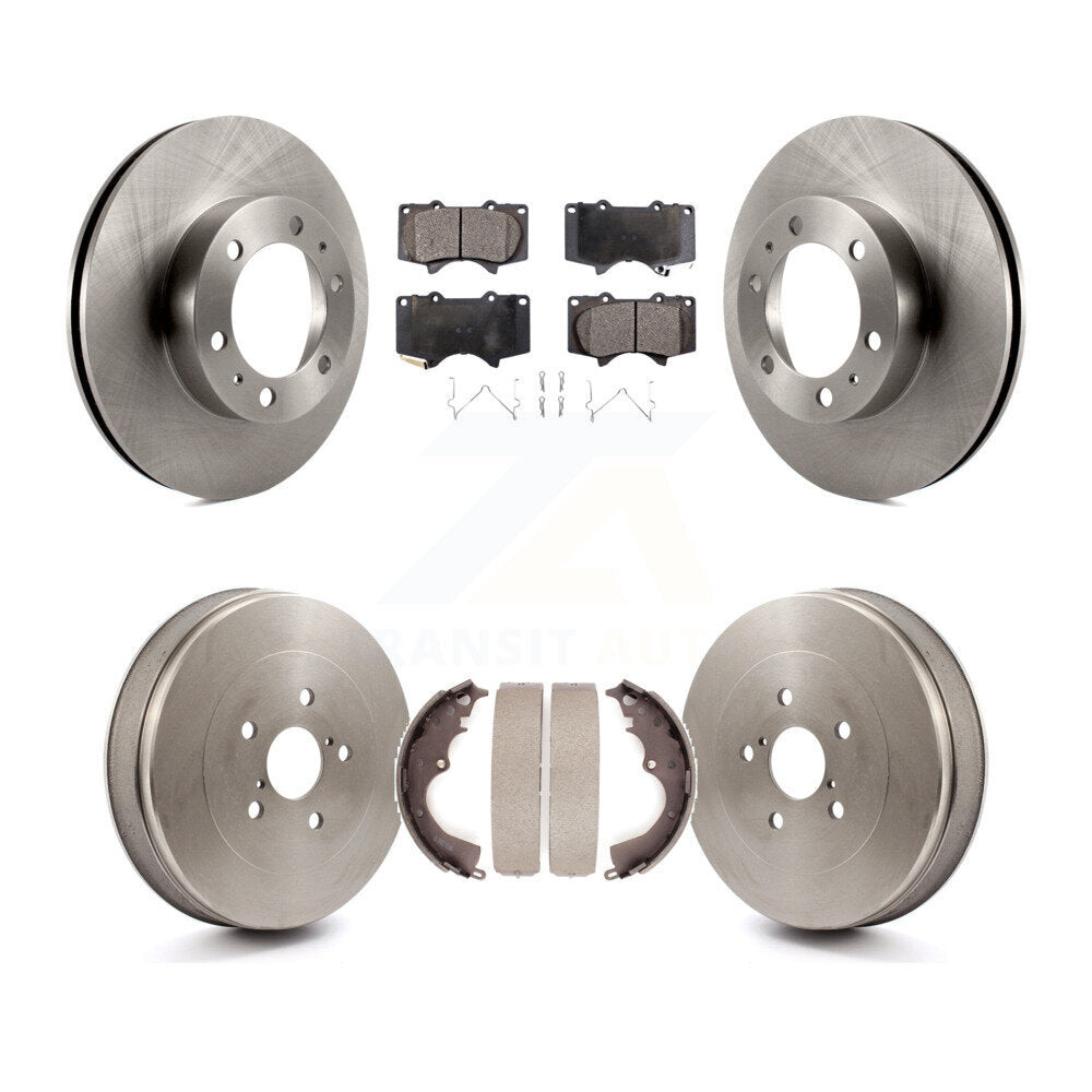 [Front+Rear] 2015 Toyota Tacoma RWD Premium OE Brake Rotor Drum Kit & Ceramic Pads For Max Braking