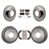 Front Rear Disc Brake Rotors Ceramic Pads And Drum Kit For Toyota Pickup 4Runner