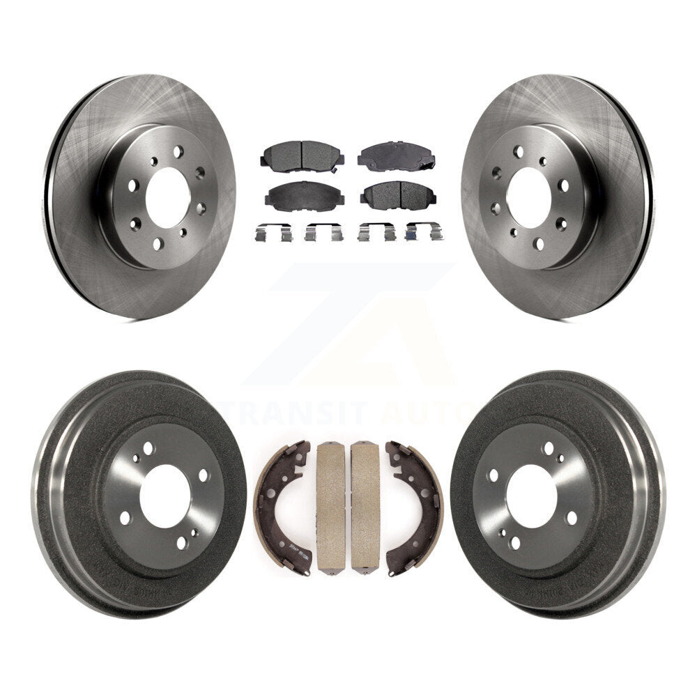 Front Rear Disc Brake Rotors Ceramic Pads And Drum Kit For Honda Civic