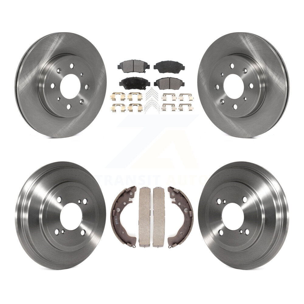 [Front+Rear] 2015-2020 Honda Fit Premium OE Brake Rotor Drum Kit & Ceramic Pads For Max Braking