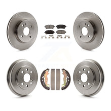 Charger l&#39;image dans la galerie, Rotors de frein à disque avant et arrière, plaquettes en céramique et Kit de batterie pour Mazda 2 2011 – 2014 