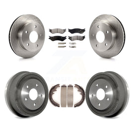 [Front+Rear] 2000-2001 Dodge Ram 1500 4WD Premium OE Brake Rotor Drum Kit & Ceramic Pads For Max Braking