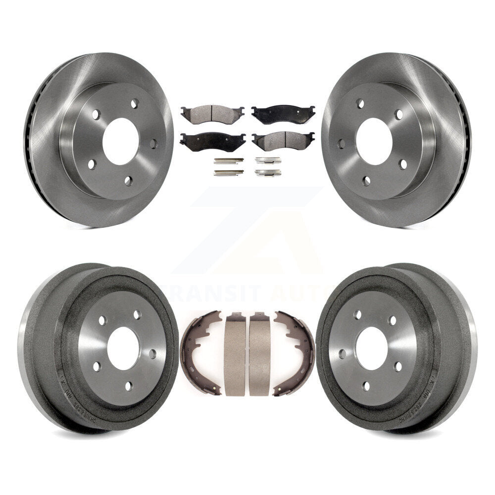 [Front+Rear] 2000-2001 Dodge Ram 1500 RWD Premium OE Brake Rotor Drum Kit & Ceramic Pads For Max Braking