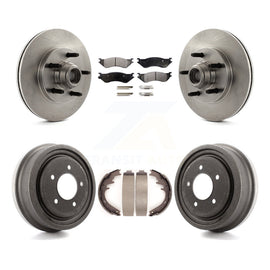 Front Rear Disc Brake Rotor Hub Ceramic Pad And Drum Kit For 1999 Ford F-150 RWD