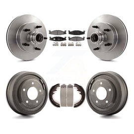 Front Rear Disc Brake Rotors Ceramic Pad Drum Kit For Ford F-150 E-150 Econoline