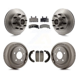Front Rear Disc Brake Rotor Ceramic Pad & Drum Kit For GMC Yukon Chevrolet C1500