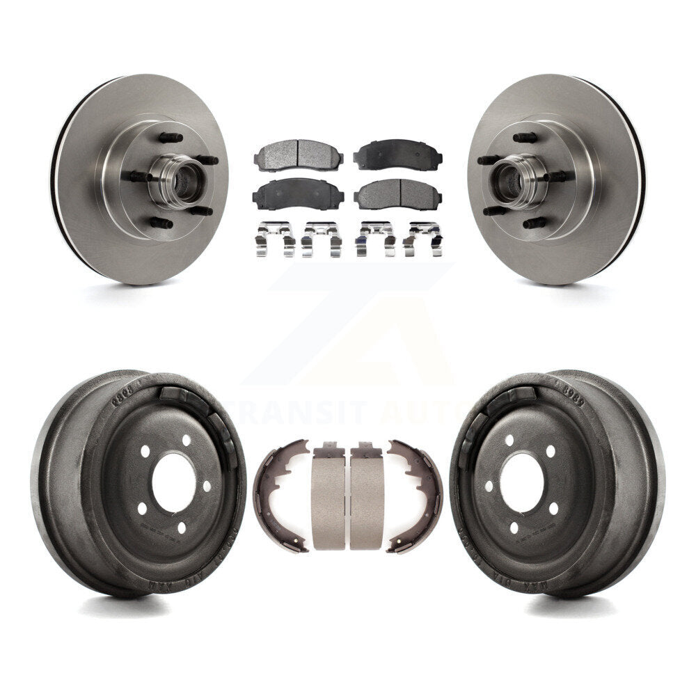 [Front+Rear] 2006-2009 Ford Ranger RWD Premium OE Brake Rotor Drum Kit & Ceramic Pads For Max Braking