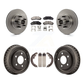 Front Rear Disc Brake Rotors Hub Assembly Ceramic Pad & Drum Kit For Ford Ranger