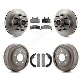 Front Rear Disc Brake Rotors Ceramic Pad & Drum Kit For Chevrolet C1500 Suburban