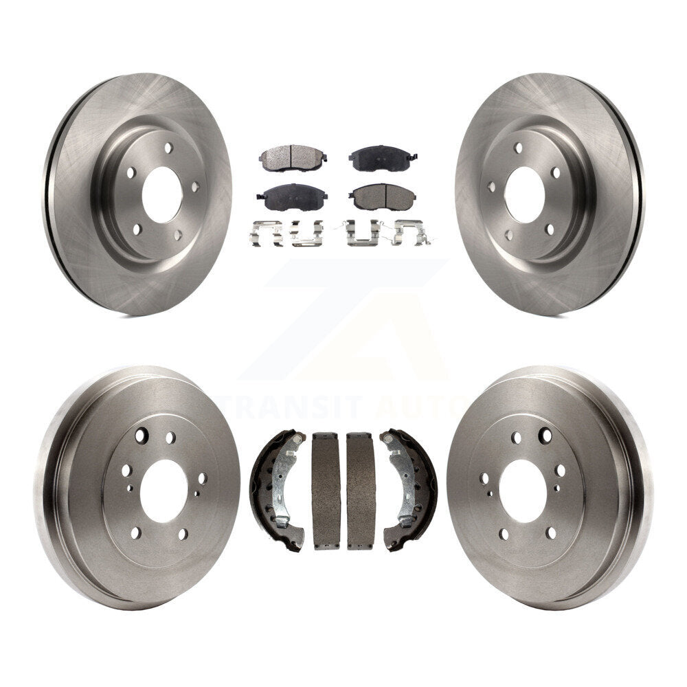 Front Rear Brake Rotor Ceramic Pad Drum Kit For 17-19 Nissan Sentra Turbocharged