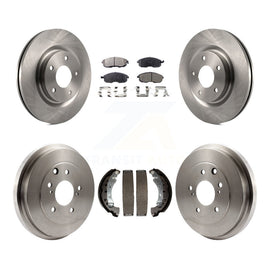 Front Rear Brake Rotor Ceramic Pad Drum Kit For 17-19 Nissan Sentra Turbocharged