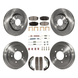 Front Rear Brake Rotor Ceramic Pad Drum Kit (7Pc) For 09 Hyundai Elantra Touring