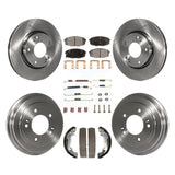 Front Rear Brake Rotor Ceramic Pad Drum Kit (7Pc) For 09 Hyundai Elantra Touring