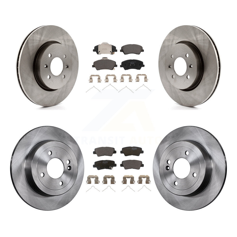 Front Rear Disc Brake Rotors And Ceramic Pads Kit For Hyundai Accent Kia Rio